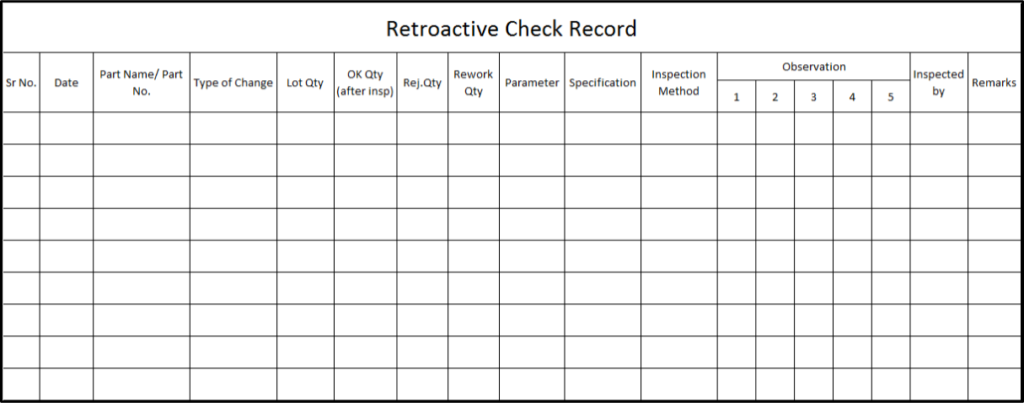 Retroactive check reocrd