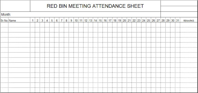 red bin analysis attendance sheet